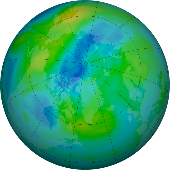 Arctic ozone map for 30 September 2014